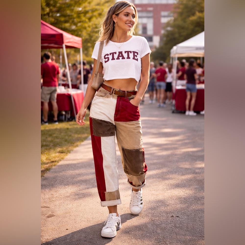 Private Label Production,Patchwork Denim Jeans Re… - image 2